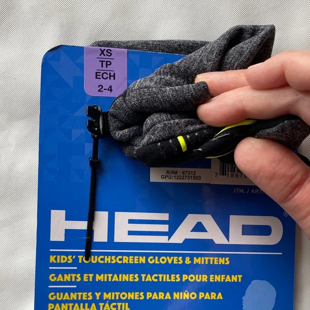 Head Kids' Dark Gray Mittens - touchscreen compatible